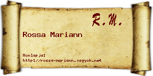 Rossa Mariann névjegykártya